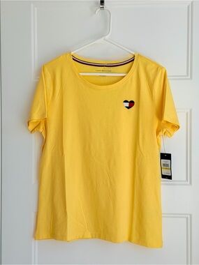 Tommy Hilfiger Yellow Short Sleeve Tee with Heart Patch